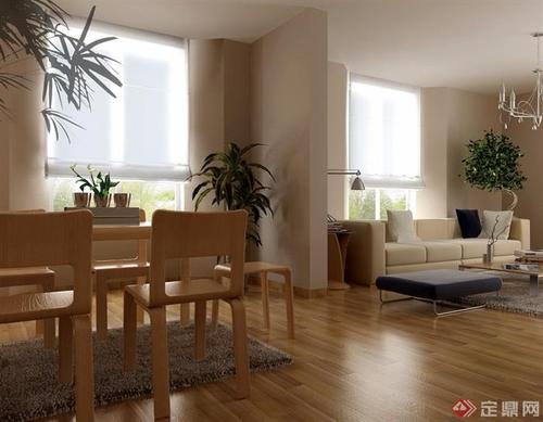现代详细的完整住宅室内客厅装饰设计3d模型
