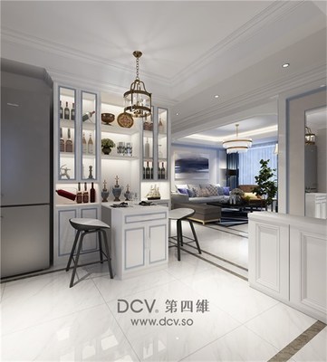 西安·融侨城住宅室内装修设计打造蓝白格调北欧风_美国室内设计中文网